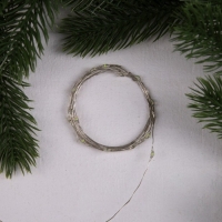 Гирлянда &laquo;Нить&raquo; 2 м роса, IP20, серебристая нить, 20 LED, 3 режима, батарейки AG13х3 (в комплекте), свечение белое