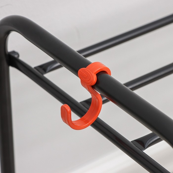 Подставка для обуви, 2 яруса, 65&times;30&times;40 см, цвет чёрный