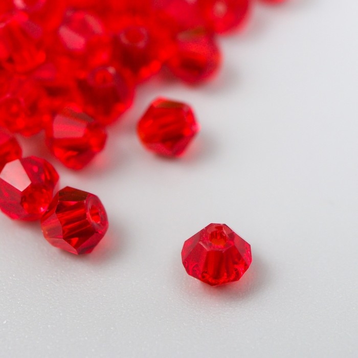 Бусины стеклянные 4 мм (набор 40 шт), Z-439 (806 красный) Бусины стеклянные 4 мм (набор 40 шт), Z-439 (806 красный)