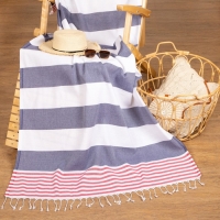 Пештемаль для пляжа, бани, сауны &laquo;Фортуна&raquo; 100х180 см, синий