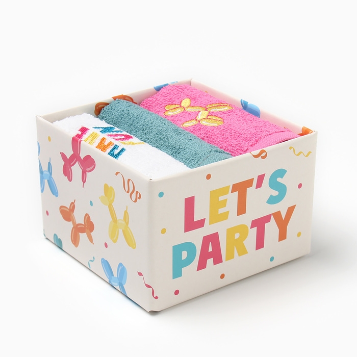 Набор махровых полотенец Набор махровых полотенец "Воздушный шарик" 30х30 см - 3 шт, 100% хлопок 340 г/м2