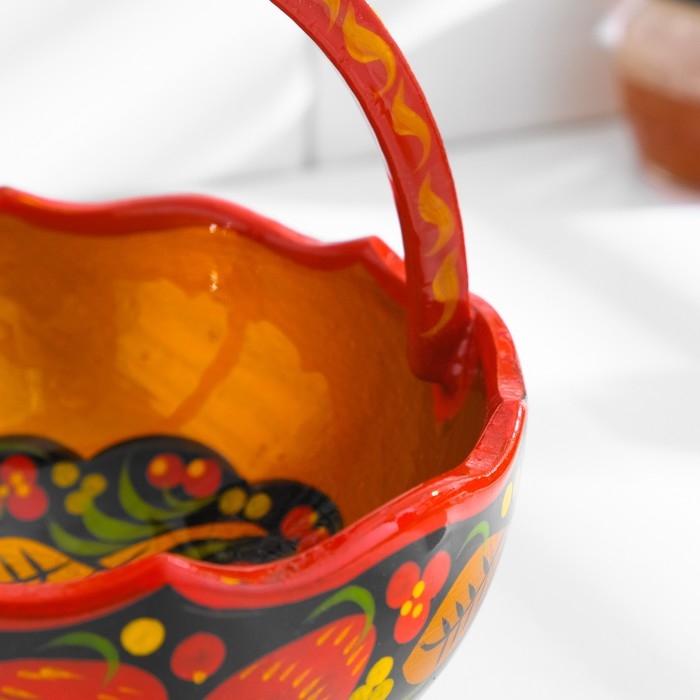 Корзинка, 12-13х12-13 см, хохлома Корзинка, 12-13х12-13 см, хохлома