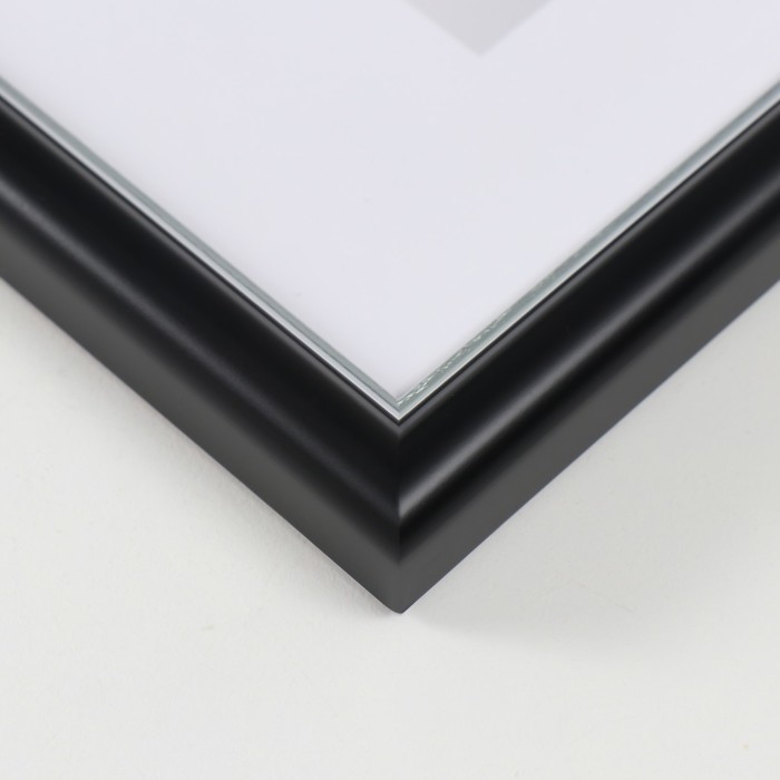 Фоторамка пластик Фоторамка пластик "МИРАМ" 13х18 см, 636477-5, чёрный с серебром (пластиковый экран)