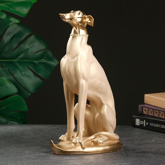 Фигура "Собака Лорд" слоновая кость, 35х20х15см