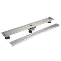 Трап линейный AFLORN AF20307-80, 800х70 мм, c флaнцeм своб. вращения 360&deg;, нерж. сталь