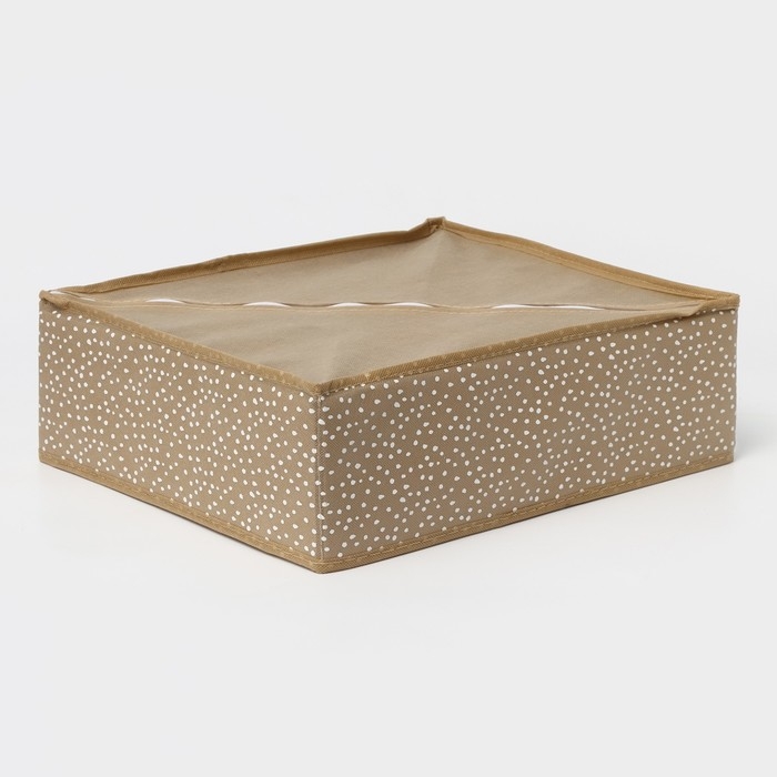 Органайзер для хранения белья Доляна Points, 18 ячеек, 35×30×12 см, цвет бежевый Органайзер для хранения белья Доляна Points, 18 ячеек, 35×30×12 см, цвет бежевый