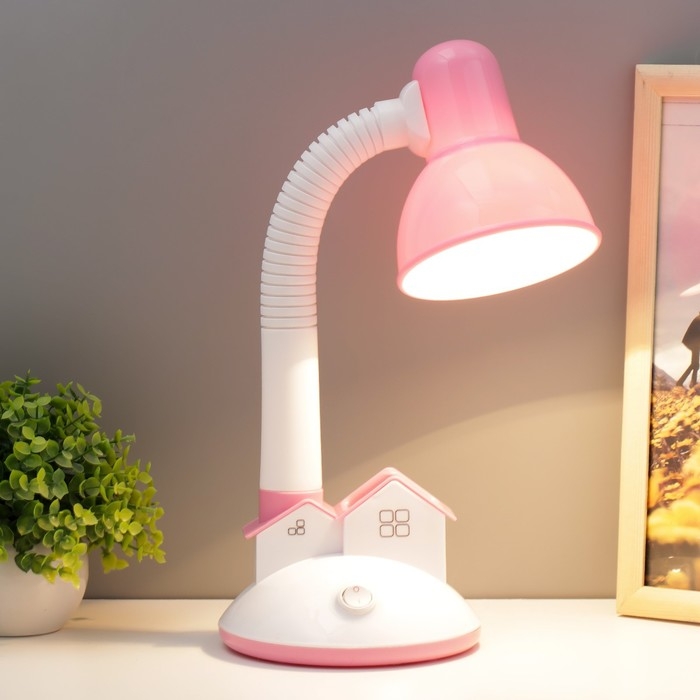 Настольная лампа Настольная лампа "Домик" Е27 40Вт розовый 14х14х35 см