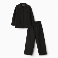 Костюм (рубашка и брюки) детский KAFTAN "Лен", р.30 (98-104 см) черный