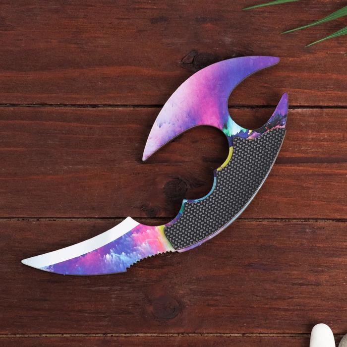 Сувенир деревянный Сувенир деревянный "Ножик Керамбит с защитой пальцев", цвет космические облака