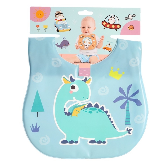 Нагрудник для кормления «Любимый малыш: Дракончик», непромокаемый, цвет голубой Нагрудник для кормления «Любимый малыш: Дракончик», непромокаемый, цвет голубой