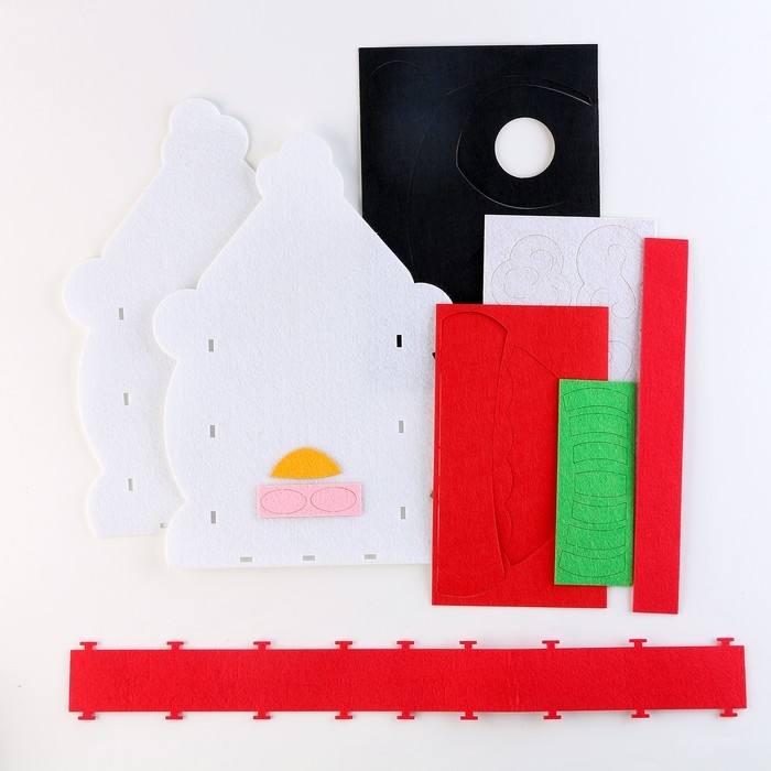 Корзинка из фетра своими руками на новый год &laquo;Пингвин в шапке&raquo;, новогодний набор для творчества