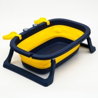 Ванночка детская складная со сливом, &laquo;Краб&raquo;, 67 см., цвет синий/желтый