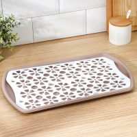 Поднос с вкладышем для сушки посуды, 40&times;24 см, цвет МИКС