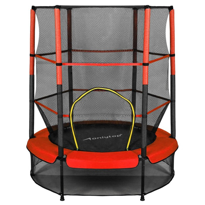Батут ONLYTOP, d=140 см, высота сетки 125 см, цвет красный