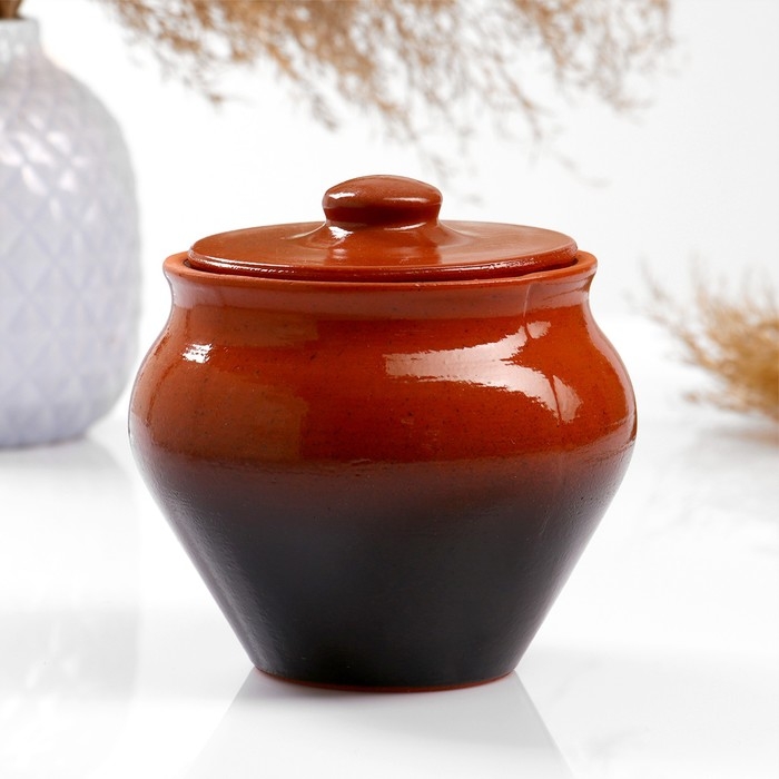 Набор "Вятская керамика Трио" 0,5лх3шт + ухват, тонированный