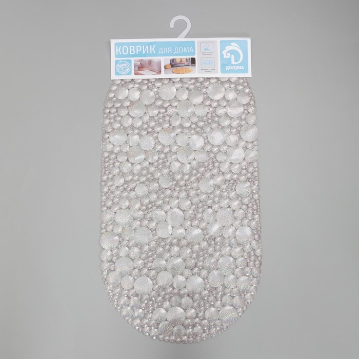 Коврик противоскользящий в ванну на присосках Доляна &laquo;Шампанское&raquo;, 33&times;64 см, цвет МИКС