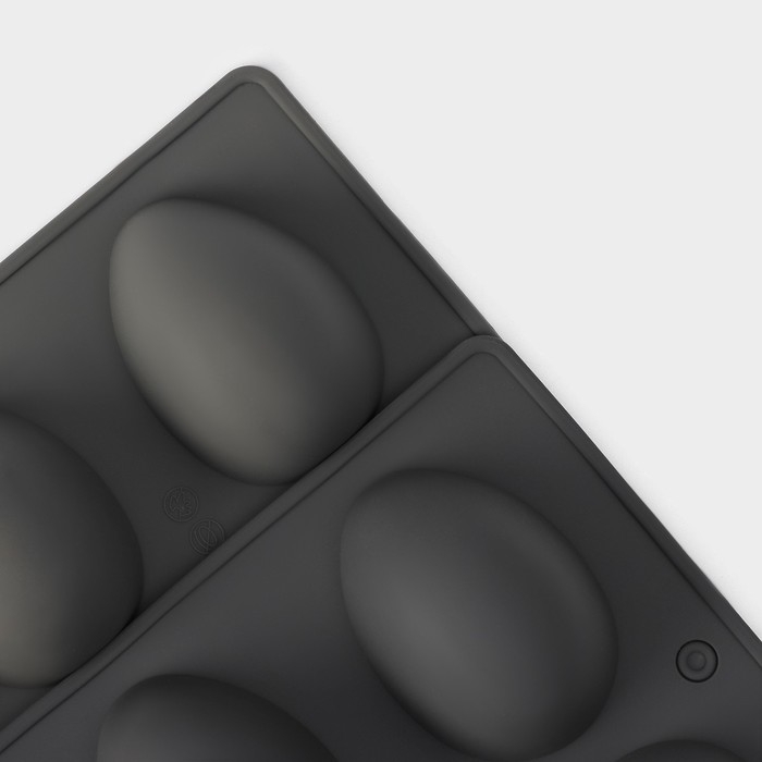 Форма для выпечки Доляна &laquo;Яйца&raquo;, силикон, 27,5&times;16,5&times;3 см, 8 ячеек, 6,3&times;4,4 см, цвет серый