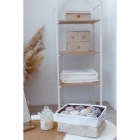 Короб для хранения вещей LaDо́m, 25&times;20&times;11 см, цвет белый/бежевый