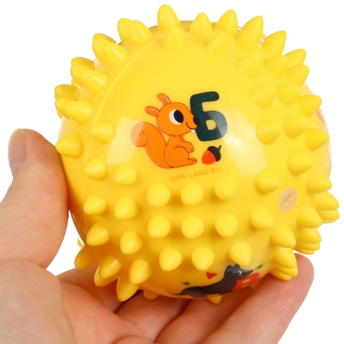 Развивающий тактильный мячик Развивающий тактильный мячик "Ежик", диаметр 9 см, с пищалкой, в пакете, Крошка Я