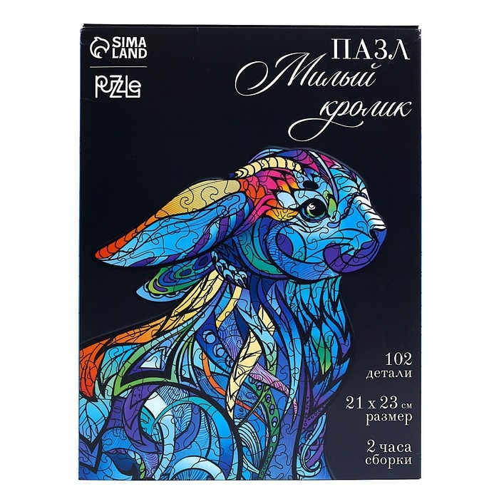 Пазл деревянный фигурный &laquo;&lrm;Милый кролик&raquo;&lrm;, 102 элементов