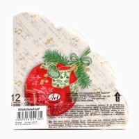 Новогодние салфетки бумажные круглые Art Bouquet Rondo &laquo;Музыкальный шар&raquo;, 3 слоя, d 32 см, 12 шт