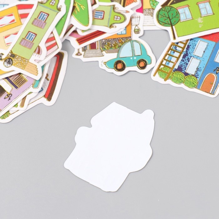 Наклейки для творчества Наклейки для творчества "Домики" тиснение золото набор 48 шт 9х7х0,8 см