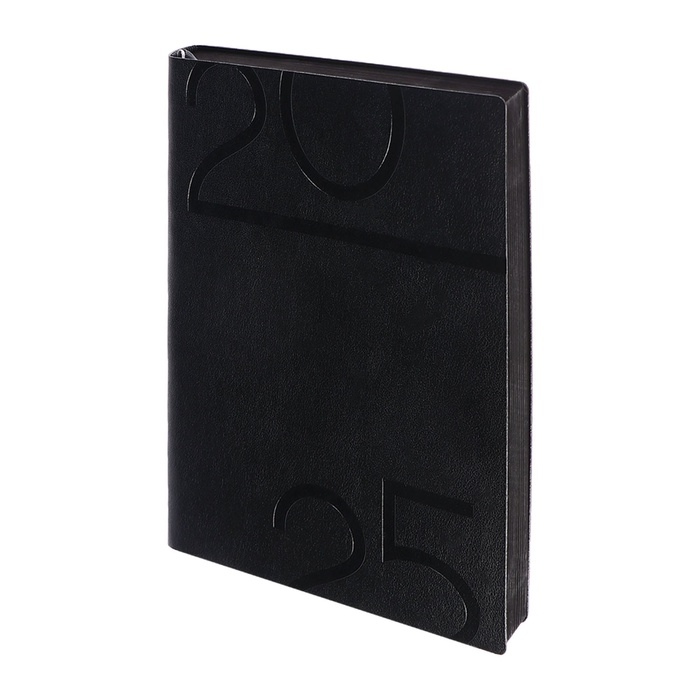 Ежедневник датир 2025г А6+ 176л ESCALADA, мяг обл, иск кожа, бл тис, тон бл 70г/м2, чёрный