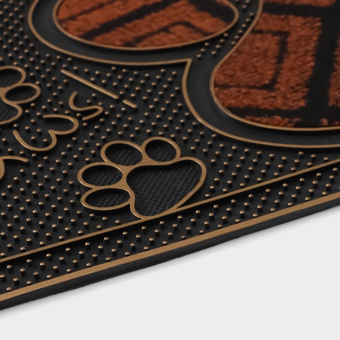 Коврик придверный Доляна &laquo;Лапка&raquo;, цвет МИКС