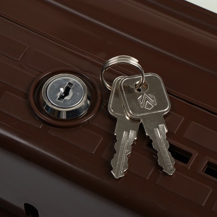 Ящик почтовый, пластиковый, «Декор», с замком, коричневый Ящик почтовый, пластиковый, «Декор», с замком, коричневый