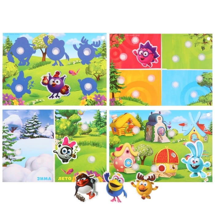 Игра развивающая на липучках Игра развивающая на липучках "Изучаем окружающий мир", Смешарики