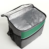 Термосумка на молнии, наружный карман, 32 л, цвет серый/зелёный Термосумка на молнии, наружный карман, 32 л, цвет серый/зелёный