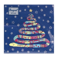 Новогодние салфетки бумажные Bouquet de Luxe &laquo;Год змеи&raquo;, 3 слоя, 24х24 см, 25 шт.