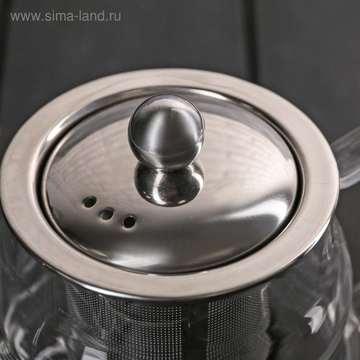 Чайник стеклянный заварочный с металлическим ситом &laquo;Бриз&raquo;, 600 мл