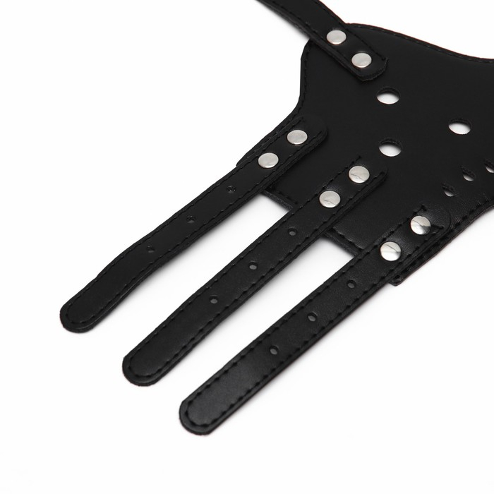 Намордник из прессованной кожи регулируемый, №5, ДН 9,3 см, ОМ 32-40 см, чёрный Намордник из прессованной кожи регулируемый, №5, ДН 9,3 см, ОМ 32-40 см, чёрный