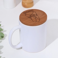 Крышка-подставка для кружки "Босс", бук, d 80мм Крышка-подставка для кружки "Босс", бук, d 80мм