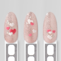 Наклейки для ногтей &laquo;Сердечки&raquo;, объемные, цвет красный/белый