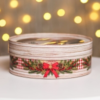 Новый год. Коробка подарочная новогодняя для макарун тубус с окном "Пушистого Нового года" 21 х 21 х 7 см. Новый год. Коробка подарочная новогодняя для макарун тубус с окном "Пушистого Нового года" 21 х 21 х 7 см.