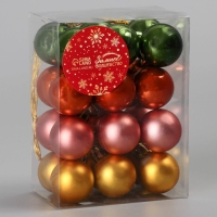 Ёлочные игрушки, шары новогодние , пластик, набор d-2,5 см, 24 шт "Яркое ассорти" МИКС Ёлочные игрушки, шары новогодние , пластик, набор d-2,5 см, 24 шт "Яркое ассорти" МИКС