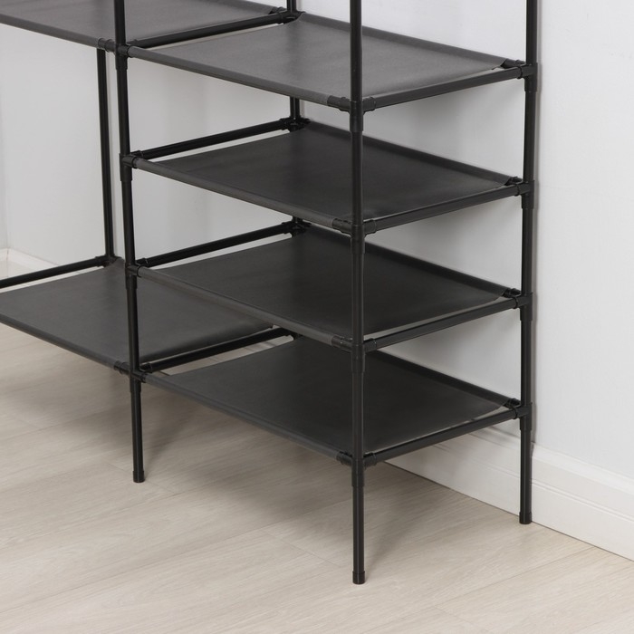 Вешалка - стойка напольная для одежды LaDо́m, с полками для хранения, 107&times;35&times;173 см, цвет чёрный