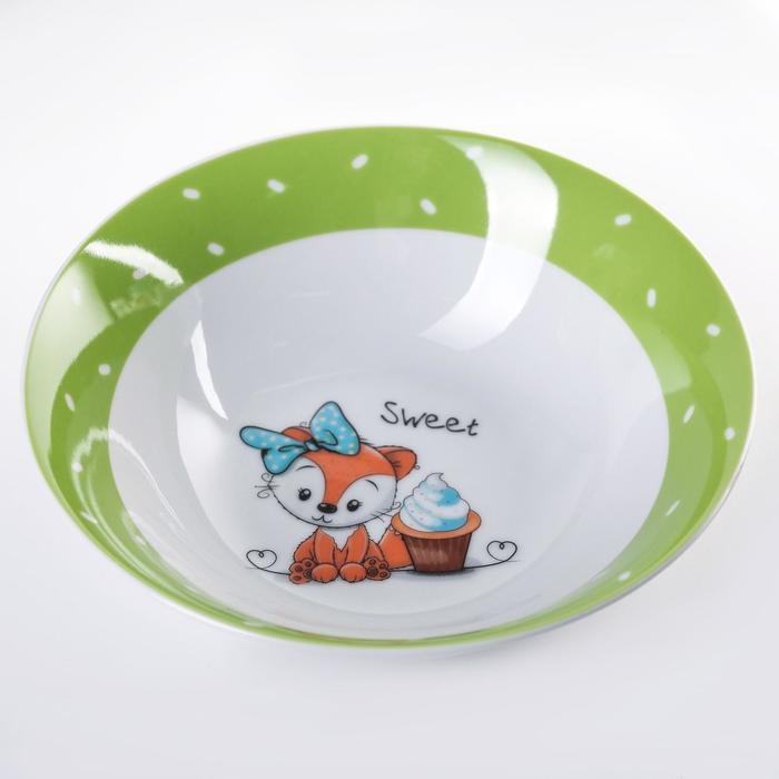 Набор детской посуды из керамики Доляна «Лисёнок», 3 предмета: кружка 230 мл, миска 400 мл, тарелка d=18 см Набор детской посуды из керамики Доляна «Лисёнок», 3 предмета: кружка 230 мл, миска 400 мл, тарелка d=18 см