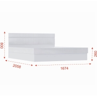 Кровать двуспальная Оливия с ПМ 160х200, 1674х2058х800, Белый/Белый глянец Кровать двуспальная Оливия с ПМ 160х200, 1674х2058х800, Белый/Белый глянец