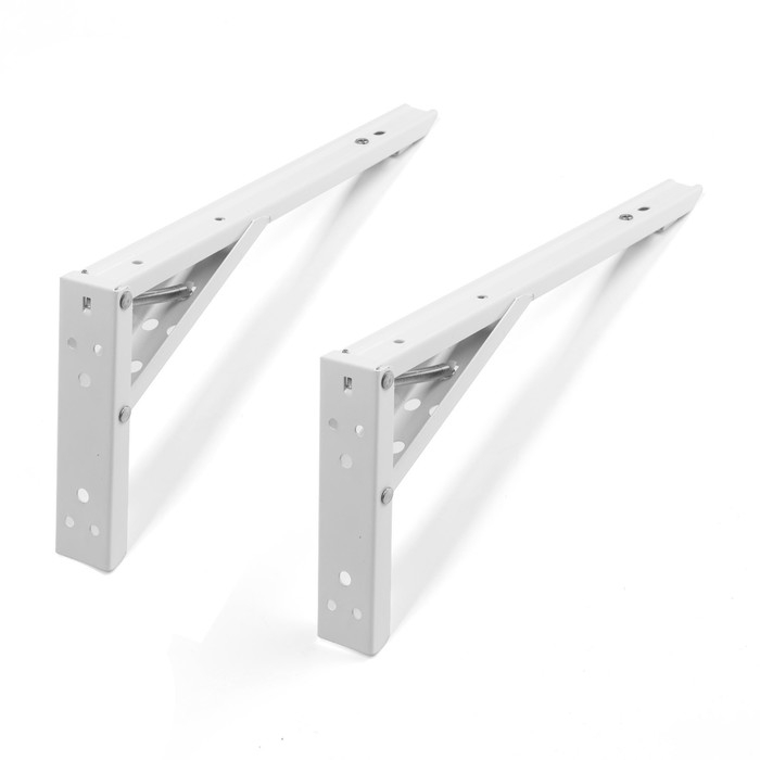 Кронштейн складной для столов и полок ТУНДРА, F001 , 2 шт., длина 300 мм., сталь, цвет белый   97039