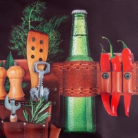 Фартук "Главный на кухне" 65*80см,100% п/э,оксфорд 210г/м2