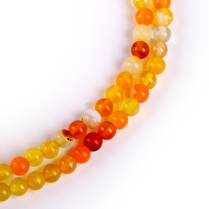 Бусины из натурального камня &laquo;Жёлтый агат&raquo; набор 90 шт., размер 1 шт. &mdash; 4 мм