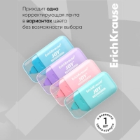 Корректирующая лента 5 мм х 6 м, ErichKrause JOY Pastel, компактный размер, защитный колпачок, микс, блистер Корректирующая лента 5 мм х 6 м, ErichKrause JOY Pastel, компактный размер, защитный колпачок, микс, блистер