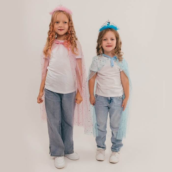 Карнавальный набор &laquo;Очаровательная принцесса&raquo; длина плаща 80 см, диадема, розовый