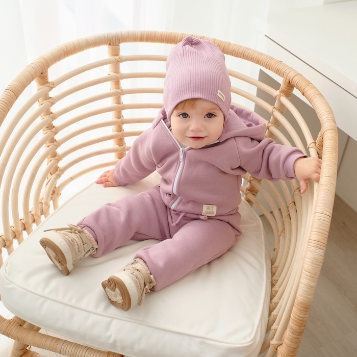 Костюм: толстовка и брюки Крошка Я, BASIC LINE, рост 74-80 см, цвет розовый