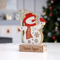 Светодиодная фигура «Снеговик с птичками» 16.5 × 20.5 × 5 см, дерево, батарейки LR41х3 (в комплекте), свечение тёплое белое Светодиодная фигура «Снеговик с птичками» 16.5 × 20.5 × 5 см, дерево, батарейки LR41х3 (в комплекте), свечение тёплое белое