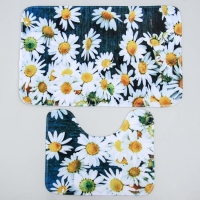 Набор ковриков для ванной и туалета Доляна «Ромашковое поле», 2 шт: 40×50, 50×80 см Набор ковриков для ванной и туалета Доляна «Ромашковое поле», 2 шт: 40×50, 50×80 см