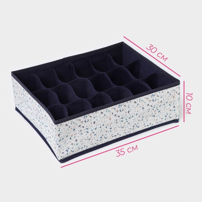 Органайзер для хранения белья Доляна «Мармелад», 18 ячеек, 35×30×12 см, цвет белый Органайзер для хранения белья Доляна «Мармелад», 18 ячеек, 35×30×12 см, цвет белый